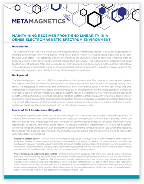 Maintaining Receiver Front-end Linearity in a dense electromagnetic Spectrum Environment 