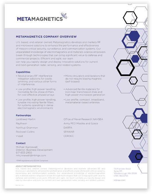 Metamagnetics Company Overview
